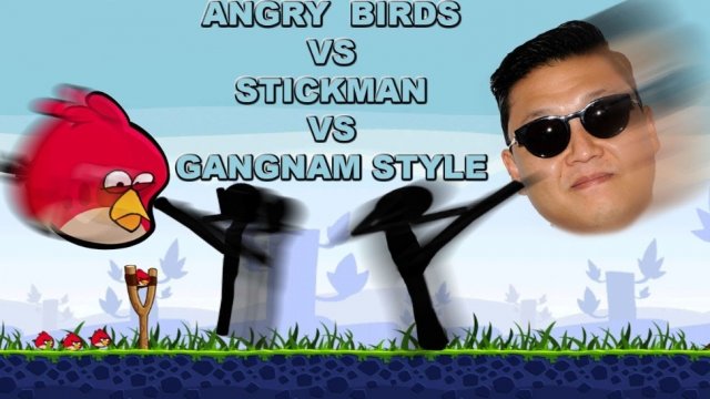 ANGRY BIRDS VS STICKMAN VS PSY(싸이) GANGNAM STYLE(강남스타일) MASHUP PARODY VIDEO