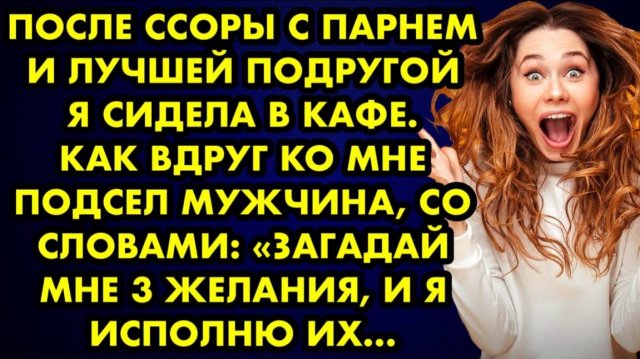 После ссоры с парнем и лучшей подругой я сидела в кафе. Как вдруг ко мне подсел мужчина со словами..