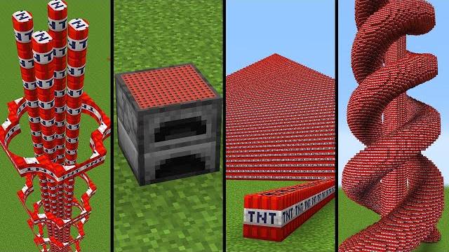 Все эксперименты с TNT в одном видео в Minecraft