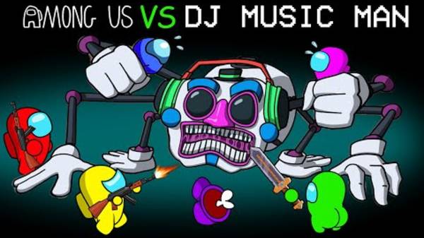 СРЕДИ нас против ди-джея MUSIC MAN Mod (FNAF)