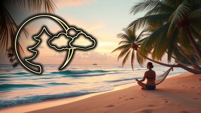 🔴 ИСЦЕЛЯЮЩАЯ МУЗЫКА для СНА и СЕРДЦА ❤️ Тропический пляж + Шум океана 🌊 Глубокий релакс, Медитация