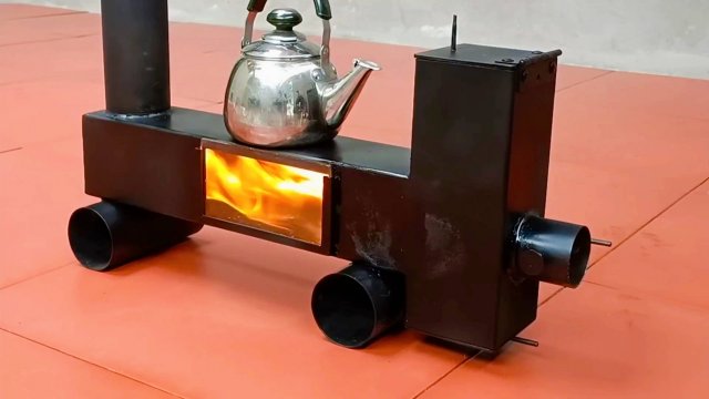 Бездымная экономичная дровяная переносная печь Ракета - Камин из металла Своими руками для дома и да