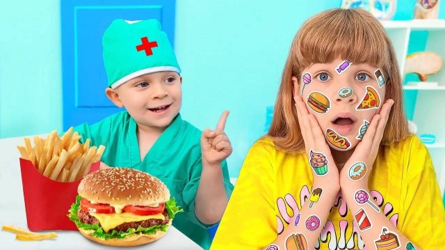 Диана и Рома учатся хорошим привычкам и здоровому питанию