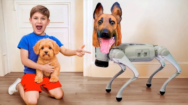 Настоящая собака против собаки-робота Челлендж