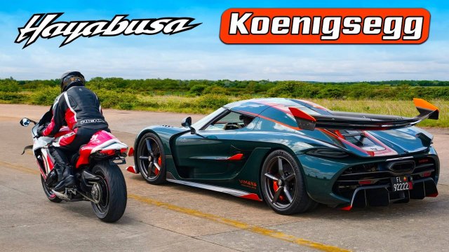 Koenigsegg Jesko против тюнингованного Hayabusa DRAG RACE