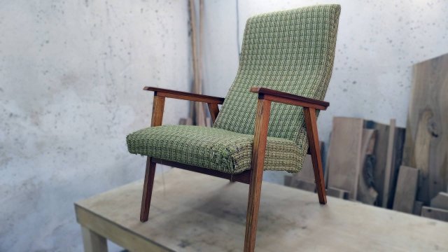 Реставрация старого кресла времен СССР DIY мебель своими руками