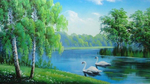 Расслабляющие релакс звуки реки, пение птиц в лесу.