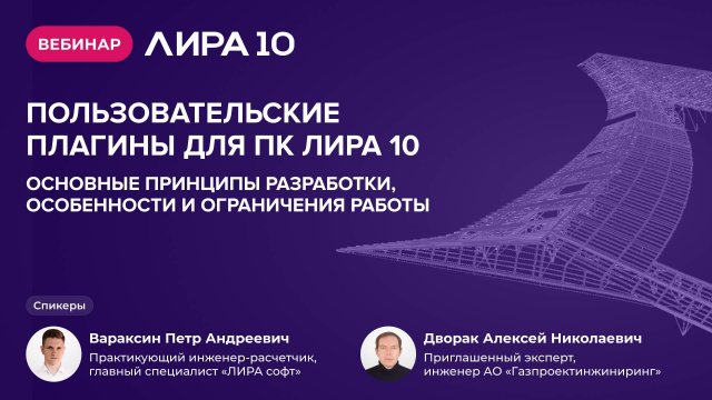 Вебинар: Пользовательские плагины для ПК ЛИРА 10.
