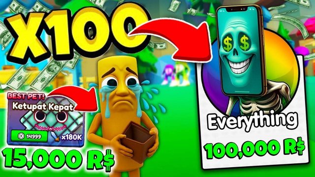 х100 ПРОКАЧКА НУБА С ПИТОМЕЦ ЗА 15000 РОБУКСОВ В ЭВОЛЮЦИИ БРЕЙНРОТ! ROBLOX Brainrot Evolution