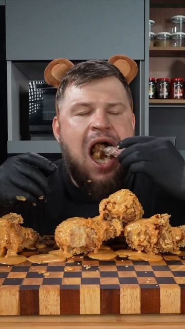 FRIED CHICKEN LEGS EATING WITH SAUCE #мукбанг #асмр #обжора #mukbang #food #cooking #eat #eating