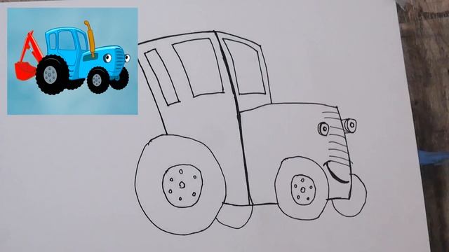 🚜Как нарисовать СИНИЙ ТРАКТОР   Рисование для детей   Нарисовать трактор — это ПРОСТО!