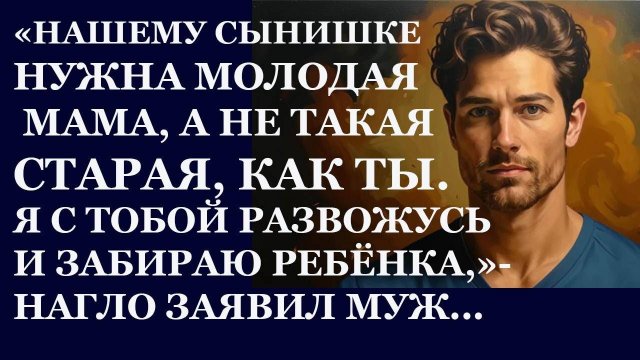 Истории из жизни. Нашему сынишке нужна молодая мама, а не такая старая, как ты Аудио рассказы