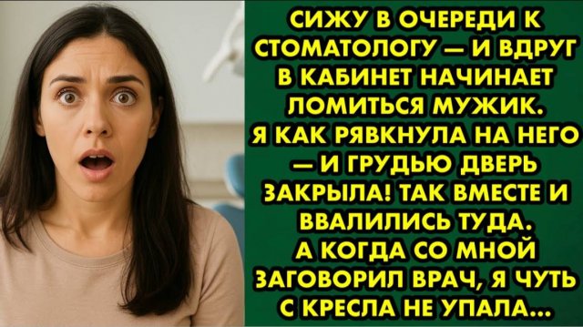 Сижу в очереди к стоматологу - в вдруг в кабинет начинает ломиться мужик. Я как рявкнула на него - и