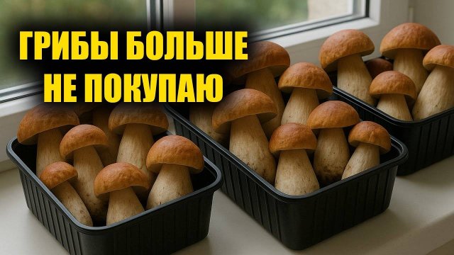 Как вырастить много белых грибов дома на подоконнике за 1 день