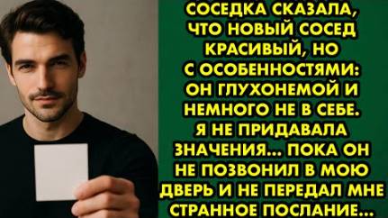 Соседка сказала, что новый сосед красивый, но с особенностями: он глухонемой и немного не в себе...