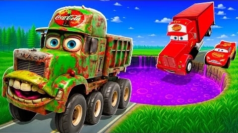 Зомби-Яма Превращается в Пожирателя зверей Молнию Маккуина и Большие и маленькие машинки