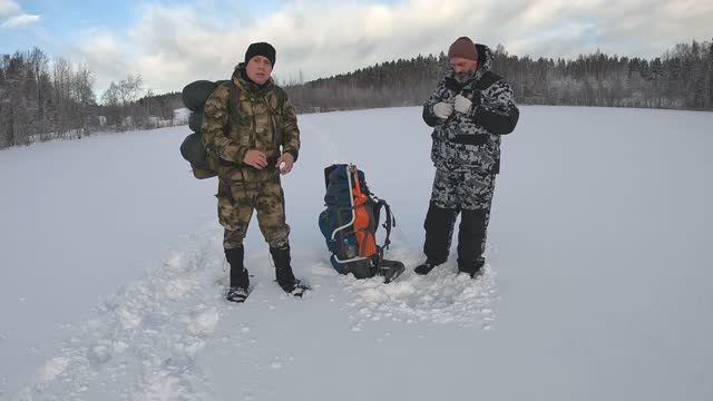 СНЕЖНЫЙ КЕМПИНГ С ГОРЯЧЕЙ ПАЛАТКОЙ У ОГРОМНОЙ СКАЛЫ::СЫТНЫЕ БУРГЕРЫ НА ГАЗУ