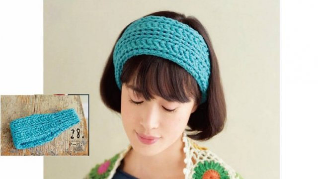 Повязка на голову крючком. Как вязать пышные столбики. Урок 129 Crochet HEADBAND tutorial