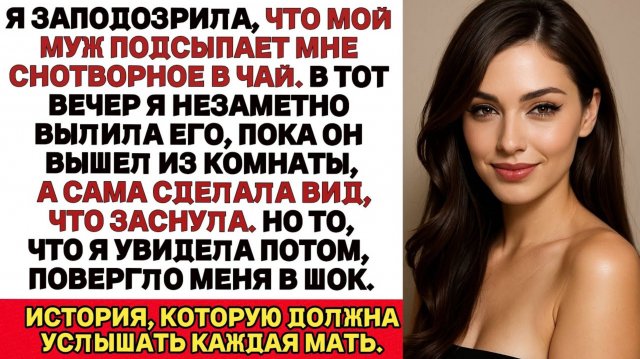 Муж подсыпал мне в чай снотворное — я притворилась спящей, и то, что увидела потом, шокировало.