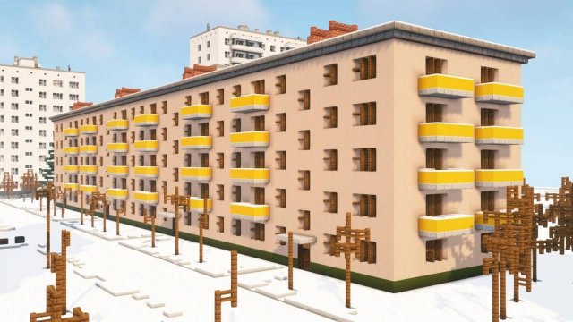 Хрущевка в майнкрафте.