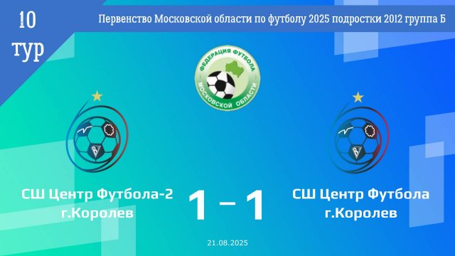 2012 | 10 тур |  СШ Центр Футбола-2 - СШ Центр Футбола (21.08.2025)
