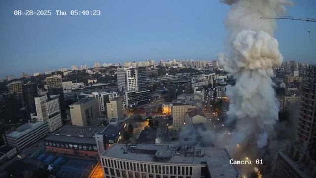 Момент  удара по Киеву