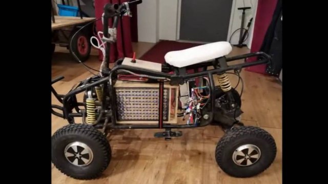 Электроквадроцикл 4wd на колёсах гироскутера