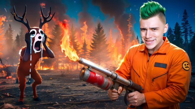 СЖЕГ ЛЕС ЗА 99 НОЧЕЙ В ЛЕСУ!😭 ИГРАЮ ЗА ПИРОМАНЬЯКА И ИСПОЛЬЗУЮ ОГНЕМЕТ В РОБЛОКС!🔥