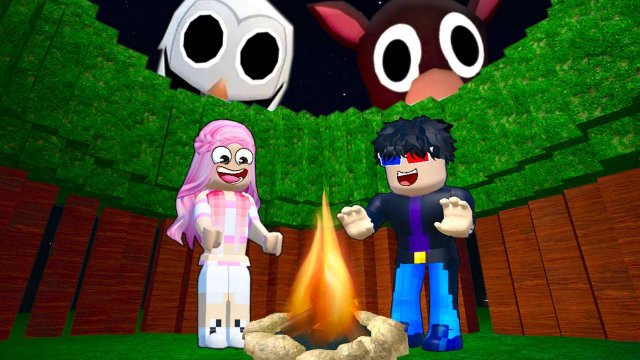 🌳МЫ ПОСТРОИЛИ БАЗУ ИЗ ДЕРЕВЬЕВ В 99 НОЧЕЙ В ЛЕСУ В РОБЛОКС! ROBLOX