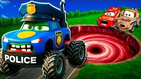 Зомби-Яма Превращается в Пожирателя зверей Молнию Маккуина и Большие и маленькие машинки Pixar! Луч.