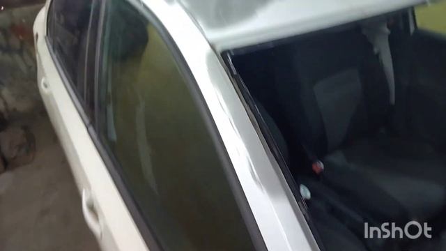 кузовной ремонт мятой крыши Skoda Rapid