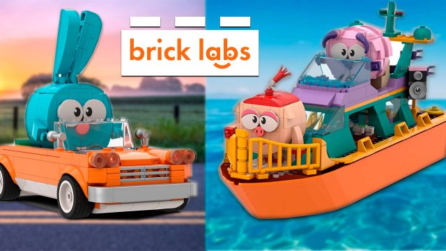 Пока Крош катается на авто, Нюша и Бараш на яхте! Brick Labs Смешарики