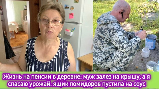 Жизнь на пенсии в деревне: муж залез на крышу, а я спасаю урожай. Ящик помидоров пустила на соус