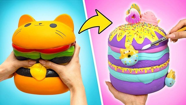 🌈✨ Преображение сквиши своими руками 💖 Креативные лайфхаки и волшебные преображения