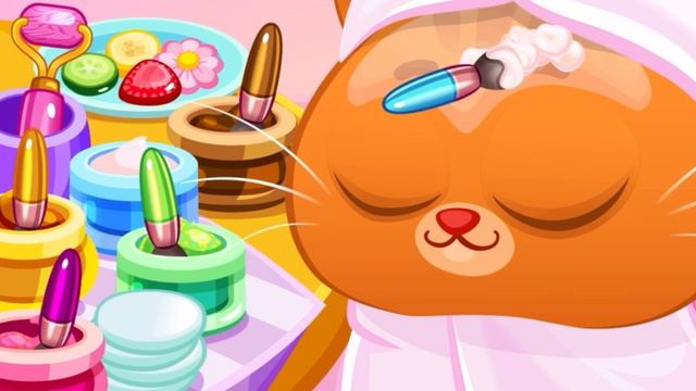 Bubbu игра.  Котенок в спа салоне. #bubbu #игра #детям