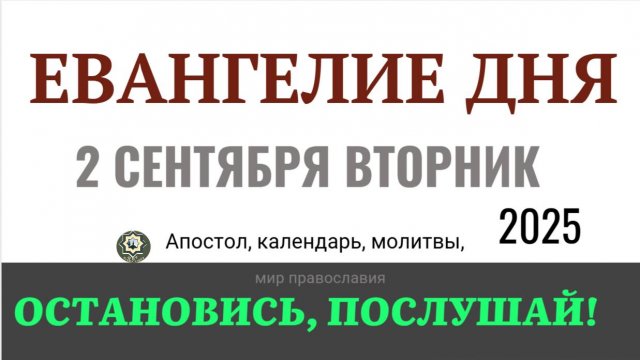 2 сентября вторник Евангелие дня 2025 с толкованием #евангелие