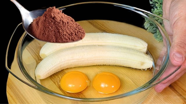 🍌 Банановый десерт, о котором все говорят! Всего 3 ингредиента – без сахара, без муки! 🍫