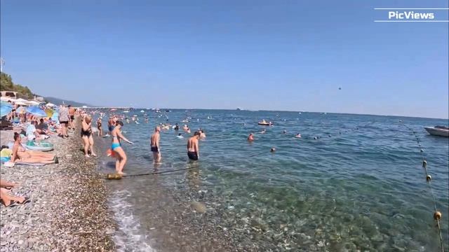 СОЧИ Лазаревское пляж Калипсо сегодня 2 сентября 2025. Море и погода сейчас в Лазаревском Обстановка