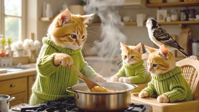 Мультик про кошку и котят - Мама-Кошка супергерой заботы! 🐱❤️