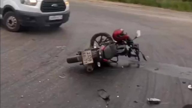 ДТП с мото в Тульской области "Главное шлем словил"