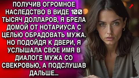 ПОЛУЧИВ ОГРОМНОЕ НАСЛЕДСТВО В ВИДЕ 100 ТЫСЯЧ ДОЛЛАРОВ, Я БРЕЛА ДОМОЙ ОТ НОТАРИУСА. А УСЛЫШАВ ДИАЛОГ