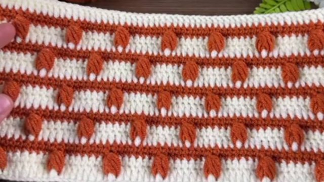 Вязание крючком. Простой узор крючком.