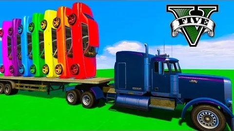 Транспортировка цветных машин на грузовике с Человеком-пауком - Моды для GTA V