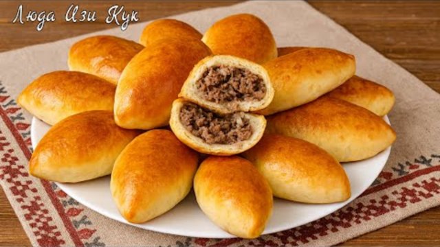 🔥🥟 Домашние ПИРОЖКИ С МЯСОМ в духовке Секрет мягкого и воздушного теста на молоке  еда