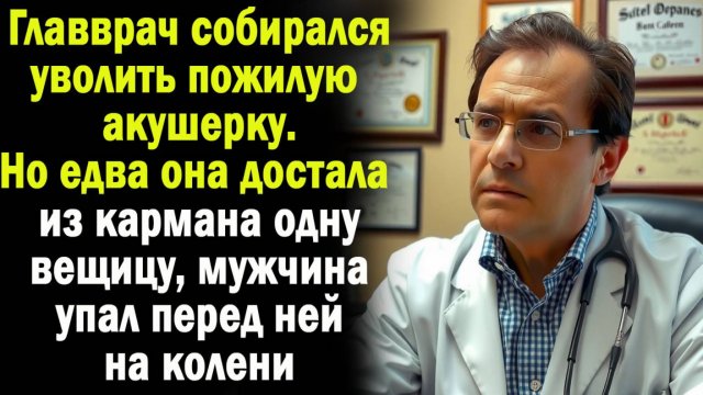 Главврач хотел уволить пожилую акушерку. Но когда увидел, что он достала из кармана - прослезился