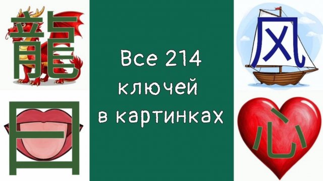 ВСЕ 214 КЛЮЧЕЙ В КАРТИНКАХ. МНЕМОНИКА. КИТАЙСКИЙ ЯЗЫК.