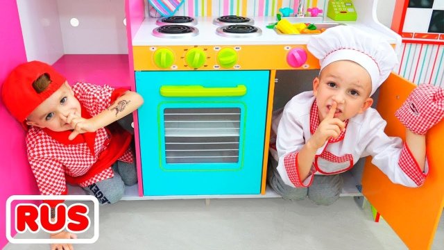 Влад и Ники готовят завтрак для мамы! Веселое видео для детей!