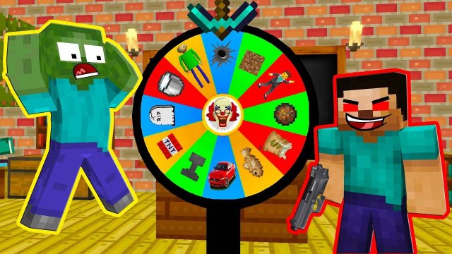 Мемное колесо фортуны в Майнкрафт - Зомби против Стива | Minecraft мультфильм