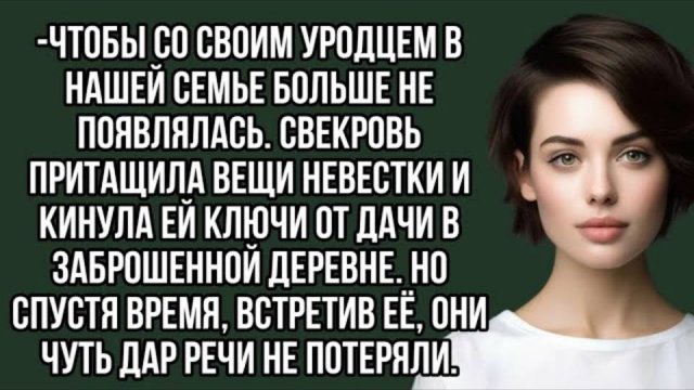 -Чтобы со своим уродцем в нашей семье больше не появлялась. . Житейский рассказ