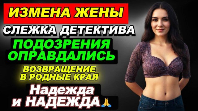 Измена жены. Слежка детектива. Опасения оправдались. Бесшумный уход. Надежда.
